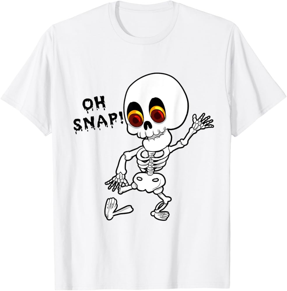 Amazon.com: Oh Snap | Broken Leg Skeleton Halloween T-Shirt